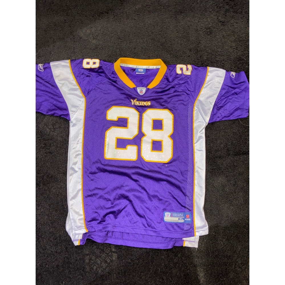 Youth Reebok Minnesota Vikings Adrian Peterson 28 Jersey Youth XL Purple White